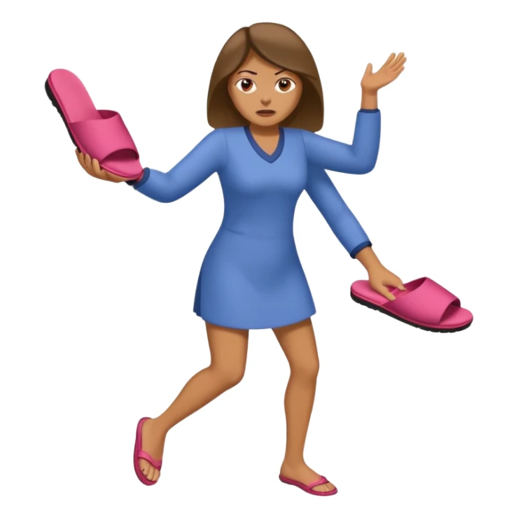 Terlik fırlatan anne sticker