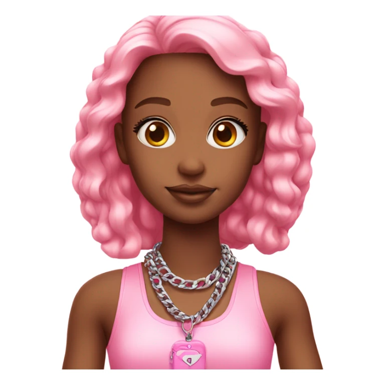 pink girl with barbie chain sticker