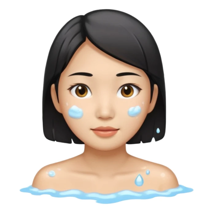 Asian Woman Washes Face sticker