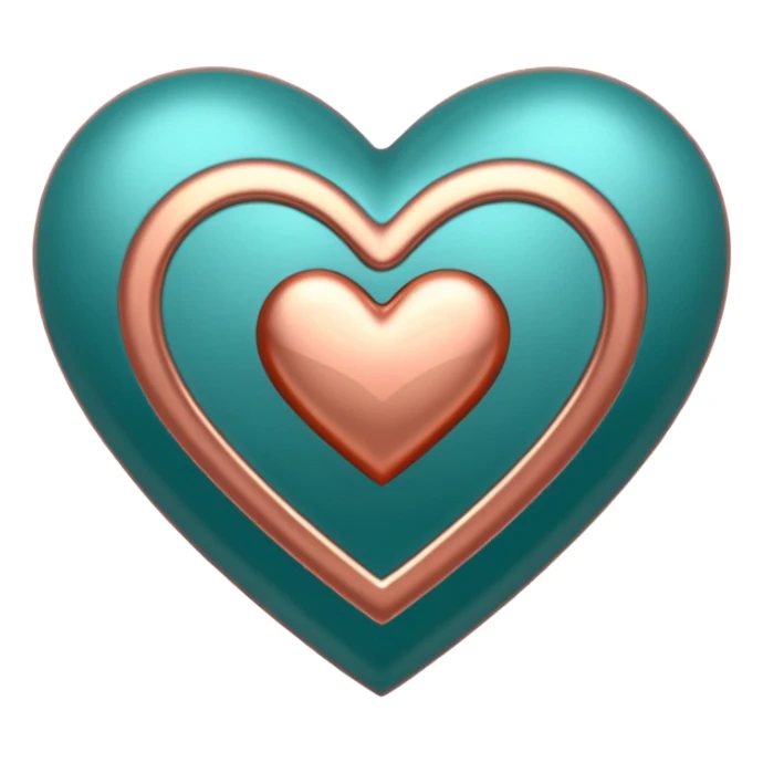 A teal, burnt orang, and rose gold heart, please.  sticker