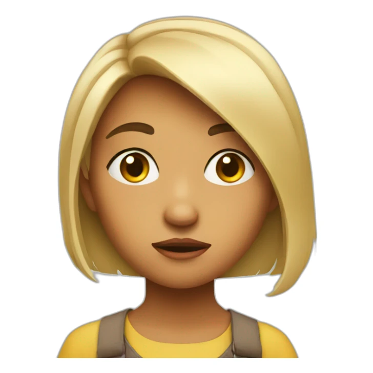 A girl looking to her side disgusted sticker