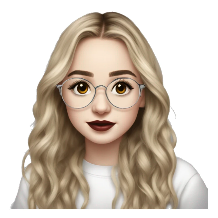 Sabrina Carpenter com óculos de grau estilo aviador transparente sticker