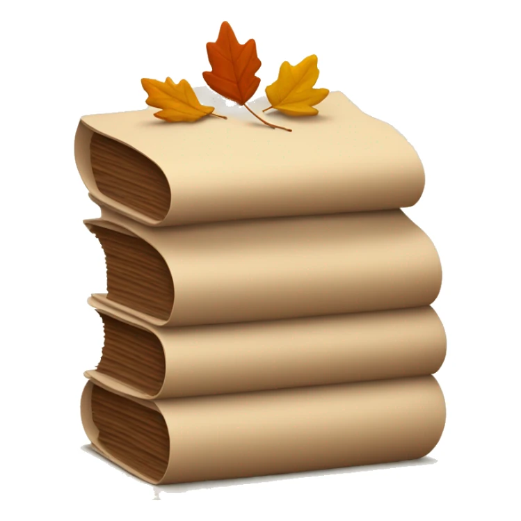 brown stack of letters and autumn leaf sticker
