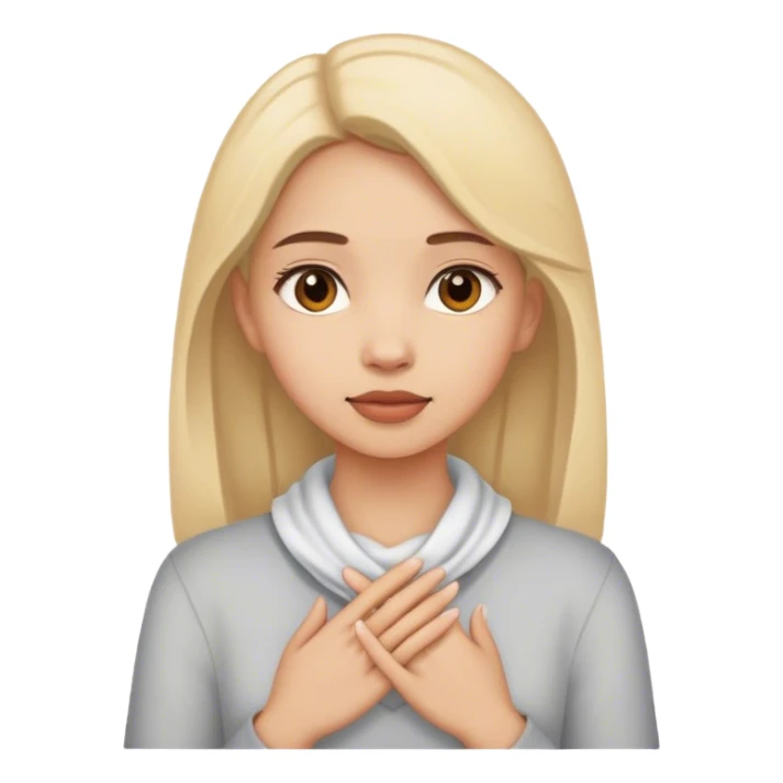 Girl with her hands around her neck sticker