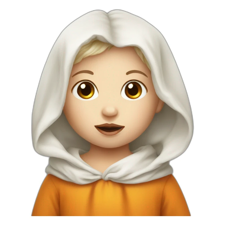 Baby White skin disguised as a pumpkin sticker