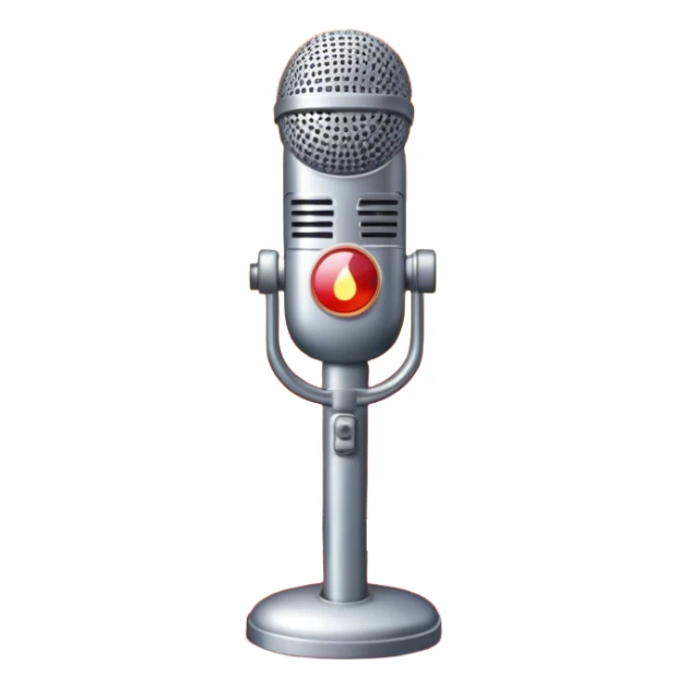 Create a glamorous and vibrant emoji that represents pop vocal performance. The emoji should feature a vintage stage microphone on a red carpet, with a spotlight shining on it. The stage should be empty but illuminated with concert lights, creating an atmosphere of excitement. Add elements like a festive firework display and a sparkling costume with rhinestones. Surround the scene with a ribbon made of musical notes to symbolize the connection to music. Use bright colors like gold, red, and silver, with a touch of sparkle to convey the glamour and energy of pop vocal performance. The background should be transparent. sticker