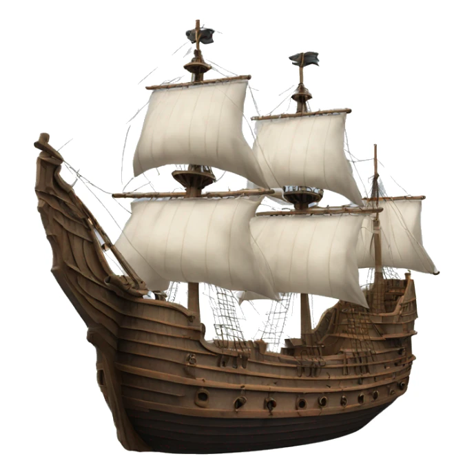 photorealistic XVII century ship sticker