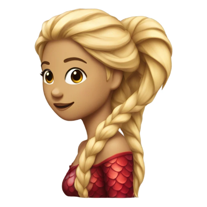 Pretty detailed mermaid with red tail and blonde ponytail  sticker