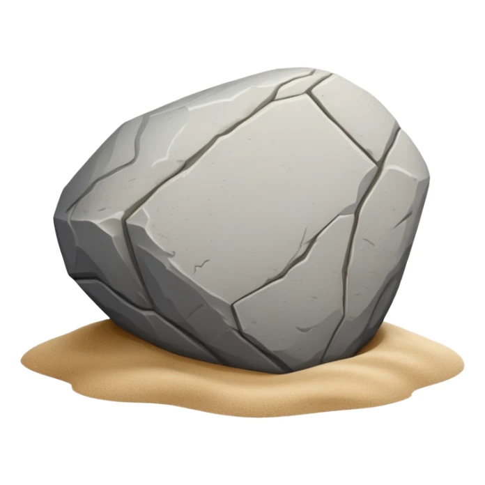 generate realistic detailed stone in 3d style with sand  sticker