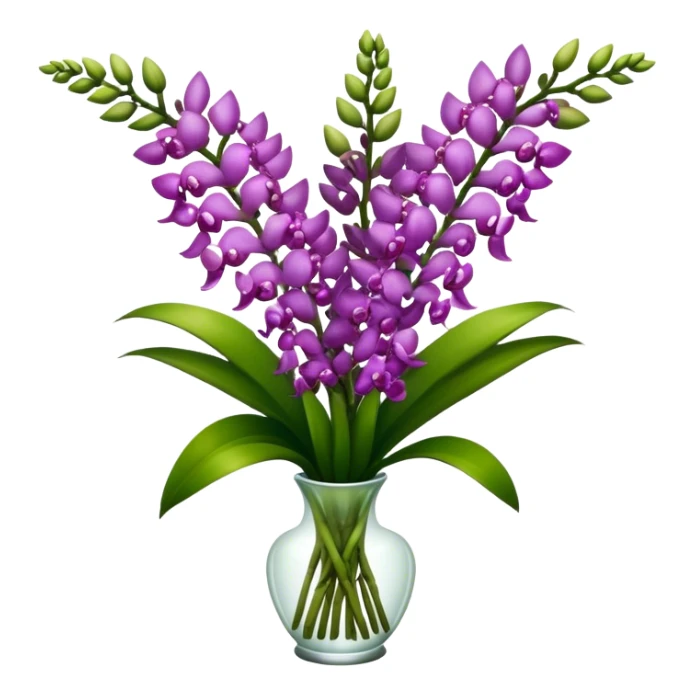 super big bouquet Rhynchostylis Orchid, stem, leaf sticker