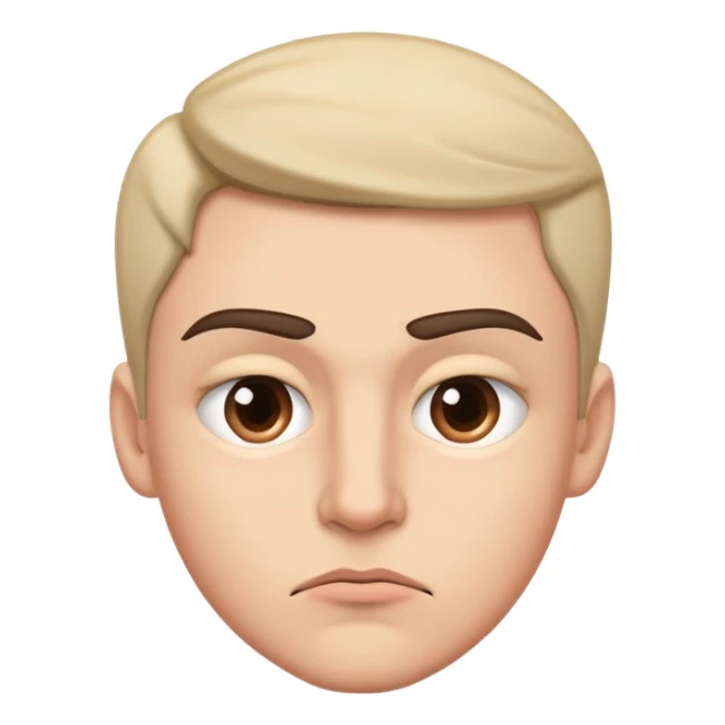 Create a face with a sideways glance, slightly raised eyebrow, tight lips, and a subtle frown — expressing jealousy or envy sticker