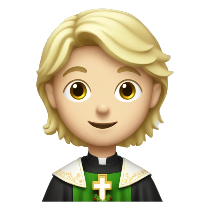 young, blond priest celebrating the holly mass sticker