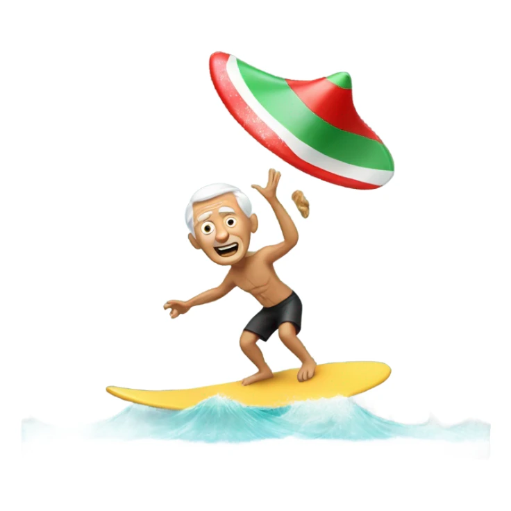 Old white guy surfing in Mexico at Christmas ￼ sticker