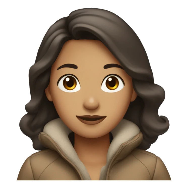 tan girl with dark brown hair in winter sticker