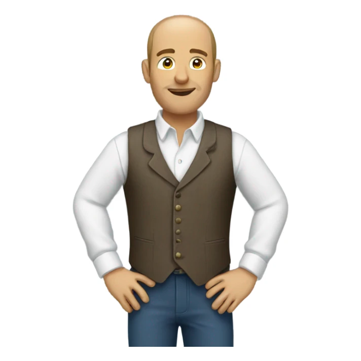 man wearing shirt and waistcoat sticker