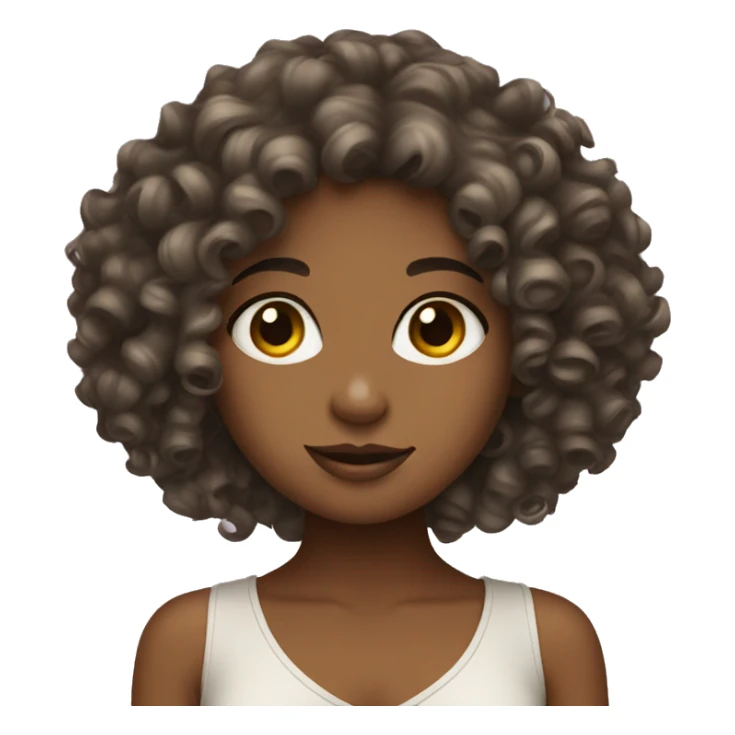 curly girl with fashion sticker