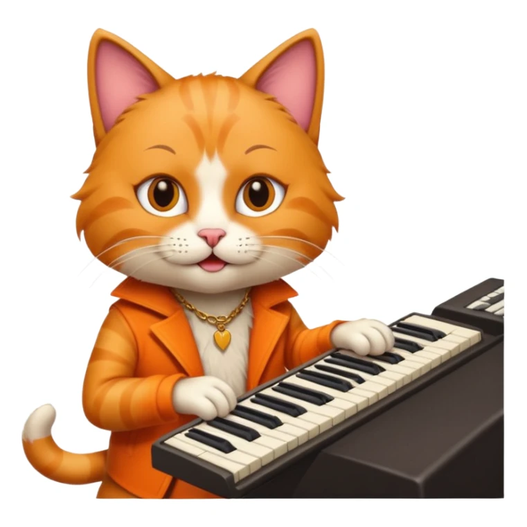 rockstar cat who plays keybord sticker