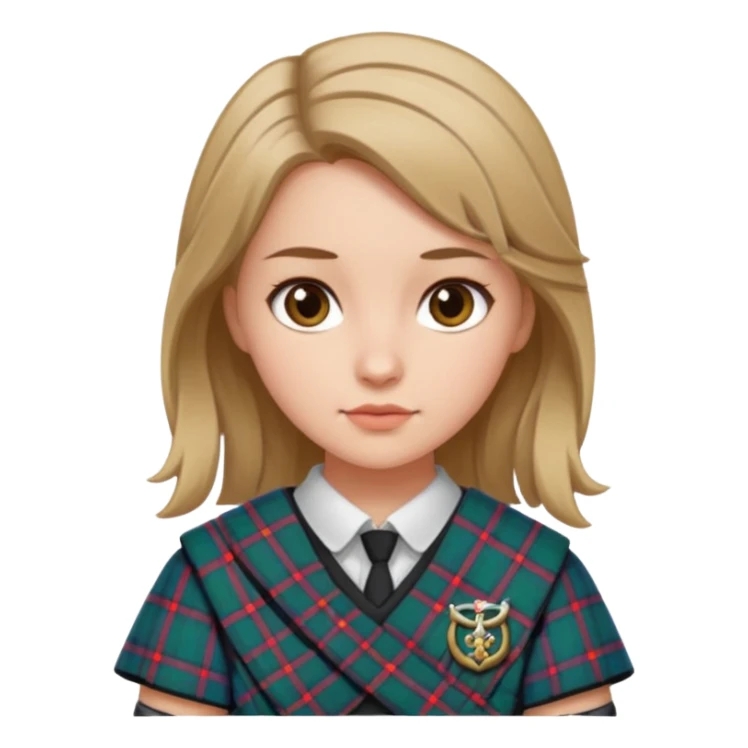 female with scottish attire and dark blonde hair sticker