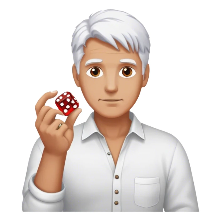 trump holding a dice in his hand sticker