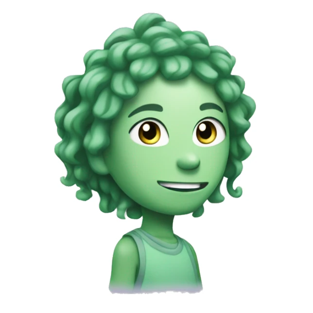light green pearl from steven universe with short green dreads sticker