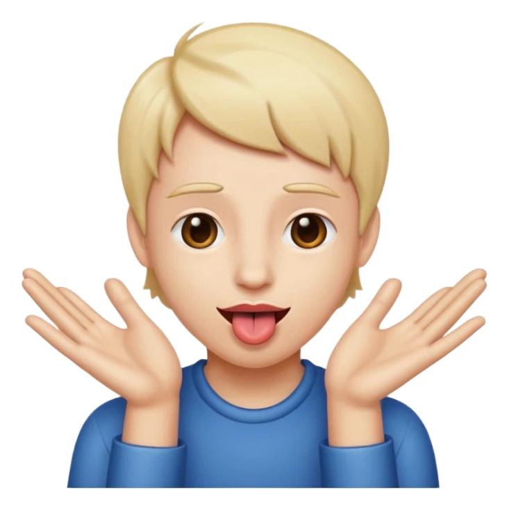 tongue sticking out with hands to the side sticker