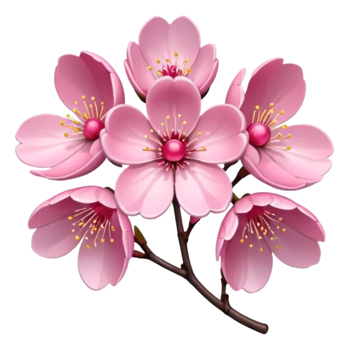 Stylized pink glitter cherry blossom flower (sakura) sticker