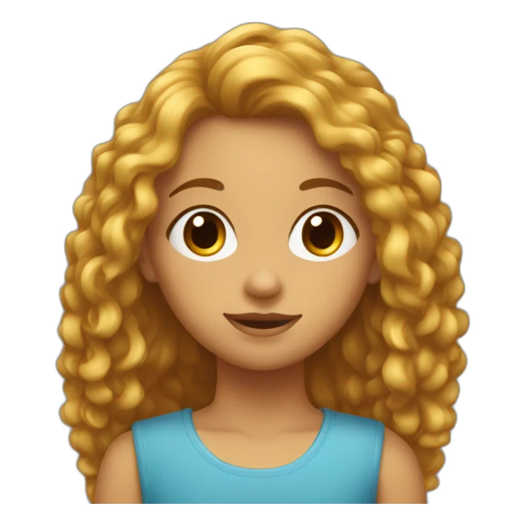 une fille avec les cheveux long et bouclés  sticker