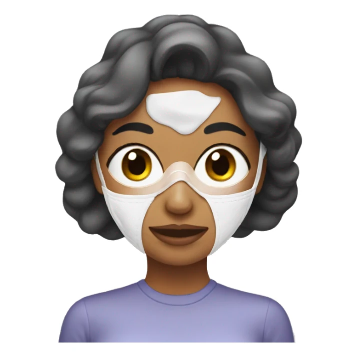 woman with face care mask sticker