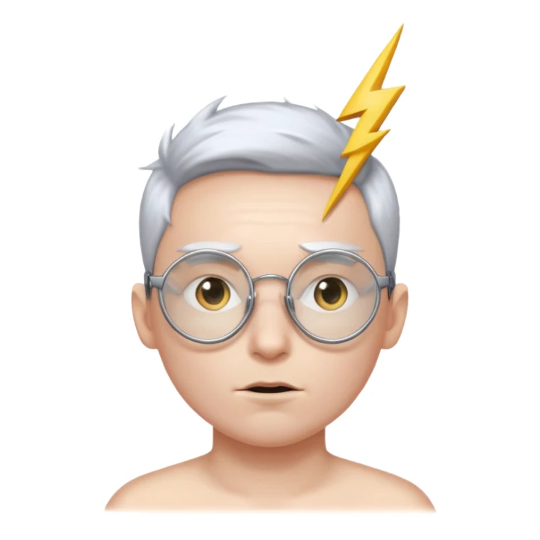 Circle glasses with the scar and without the face sticker