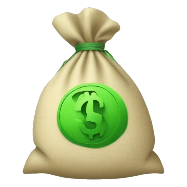 Money bag with green dollar sign sticker