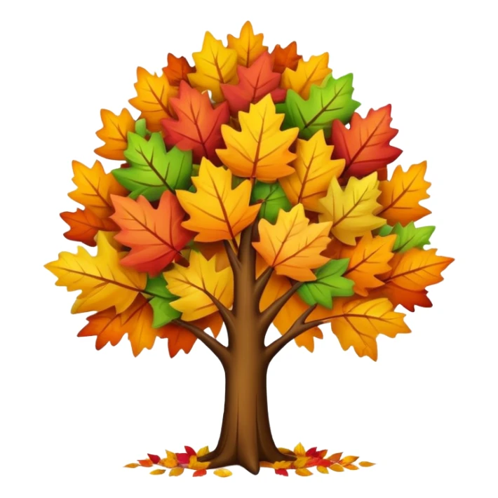 tree in the fall with colorful autumn leaves sticker