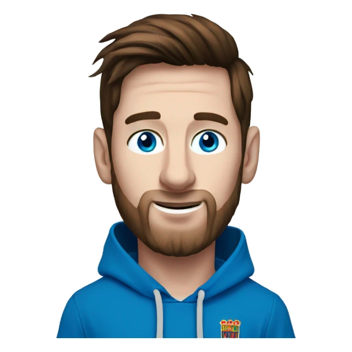 messi with a blue goat, blue eyes, puma hoodie  sticker