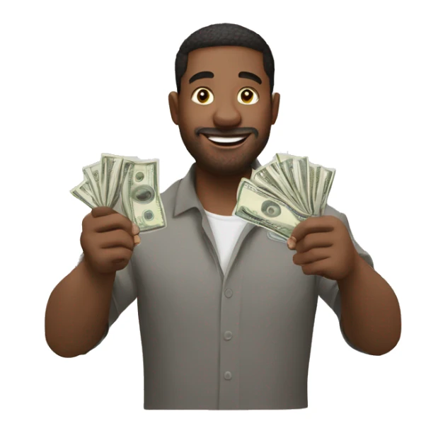 mano sosteniendo un fajo de dinero sticker