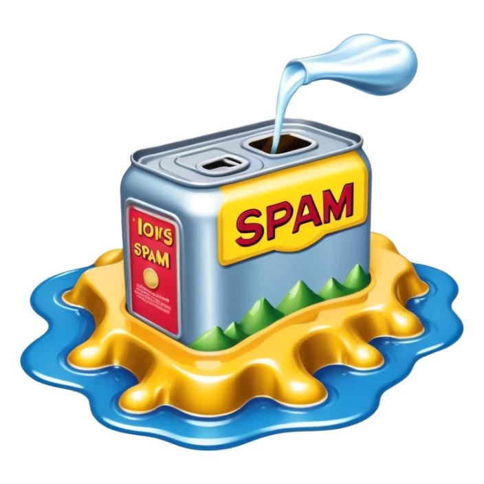 surreal dali style arty melting spam can landscape sticker