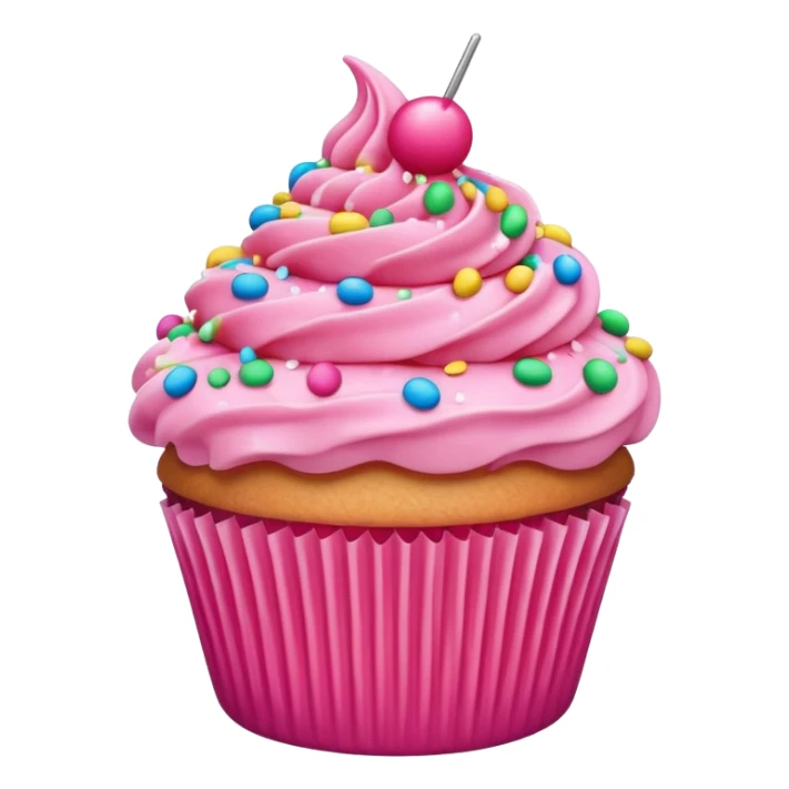 Cupcake with pink icing sticker