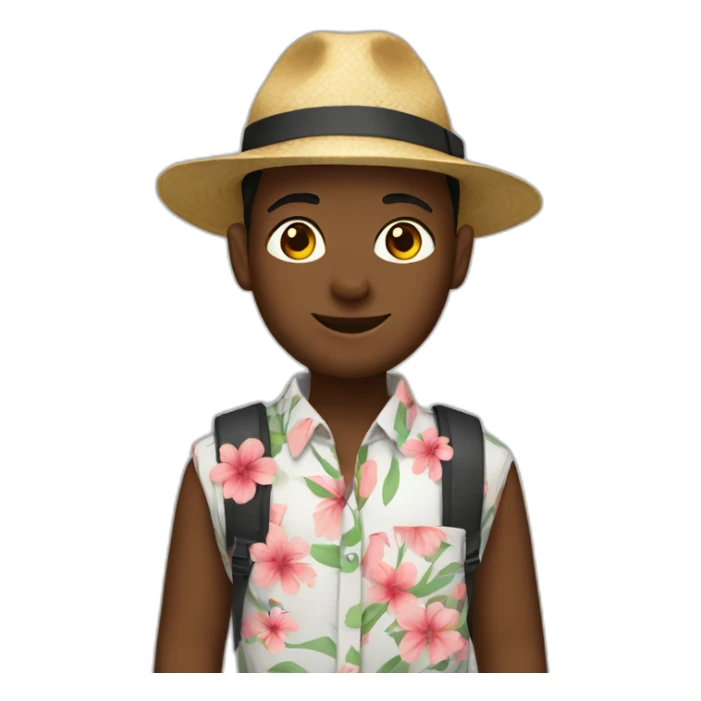 traveler with flower shirt sticker