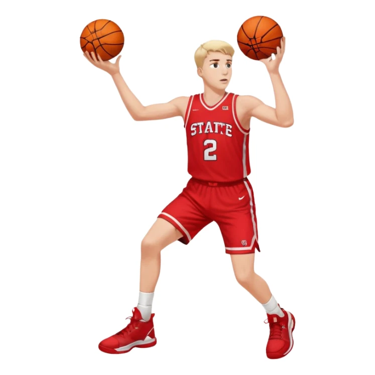 White Nc state basketball player shooting a three sticker