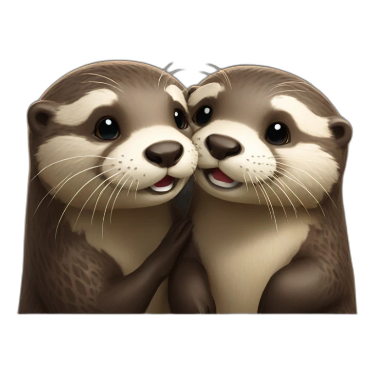 Otter kissing other otter  sticker