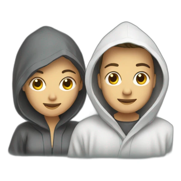 Woman & man wearing dry robes sticker