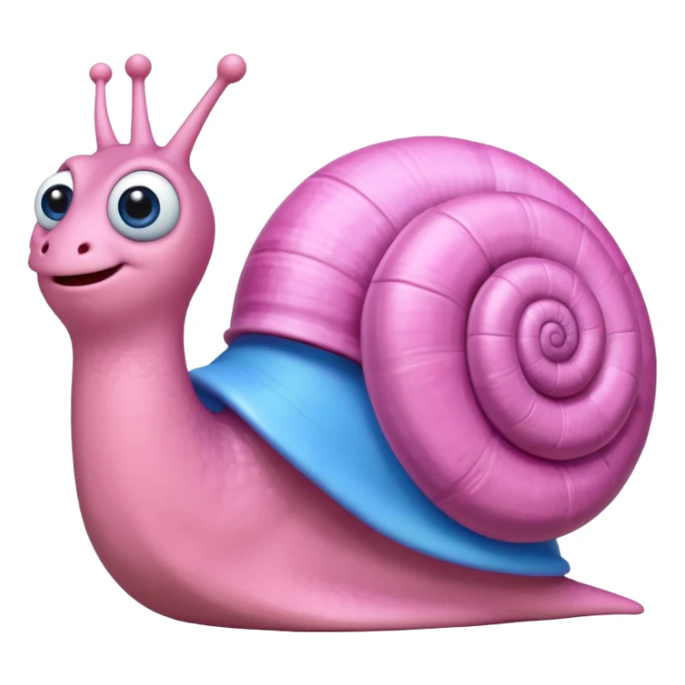 Gary the snail from Spongebob, cute, pink shell, blue body sticker