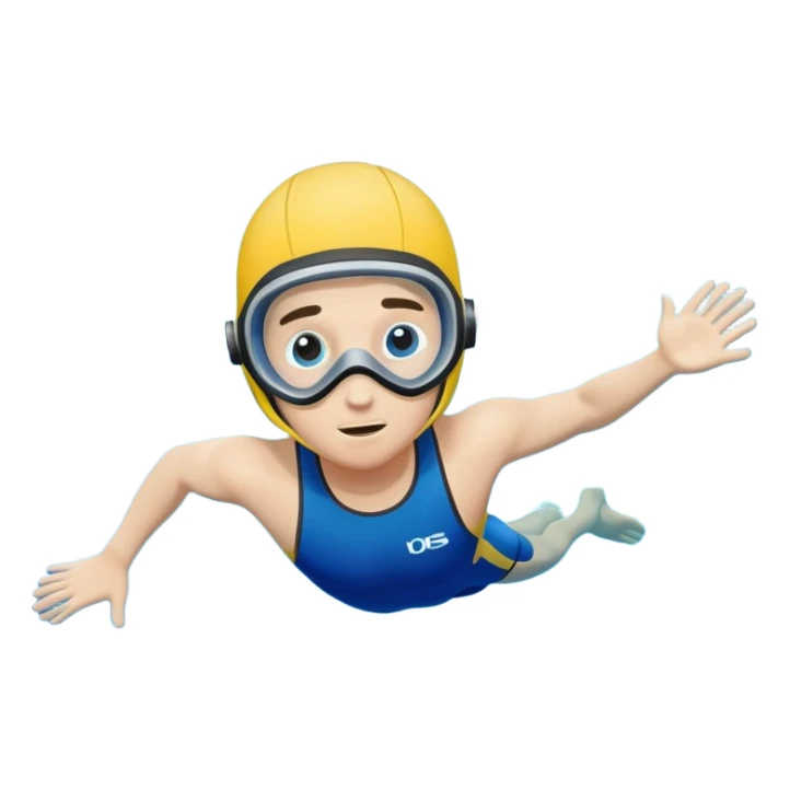 determined pool diver dives into a pool of confidence blue water underneath water  sticker