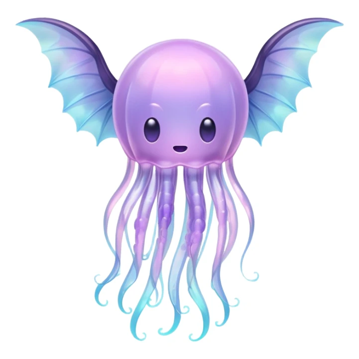 dreamy pastel jellyfish with bat wings sticker