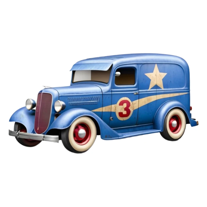 A very fast racing 1934 body shell rustic old antique rat Chevrolet hot rodded moving van that’s blueberry and cherry pearl  sticker