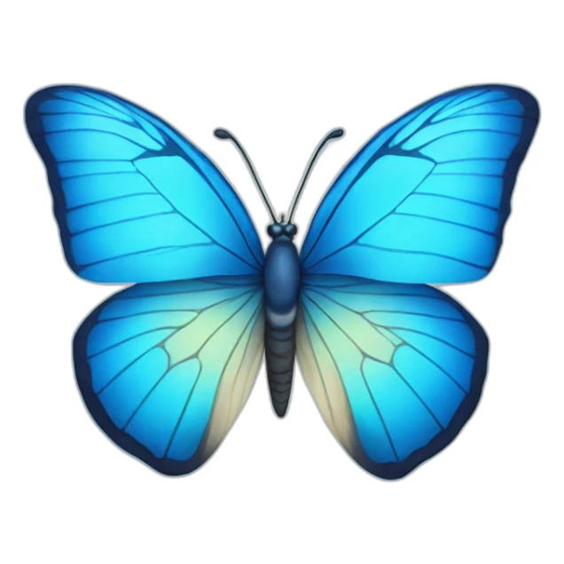 Blue butterfly with heart sticker