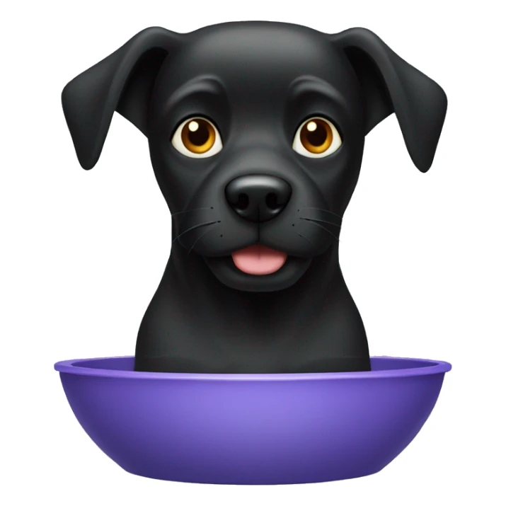 black dog water bowl sticker
