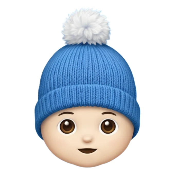 beanie with A fluffy pom-pom sticker