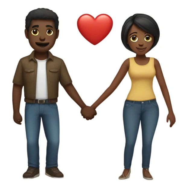 Black man and women holding hands in love sticker