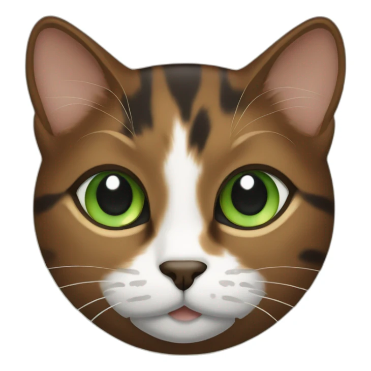 brown calico cat with green hazel eyes sticker