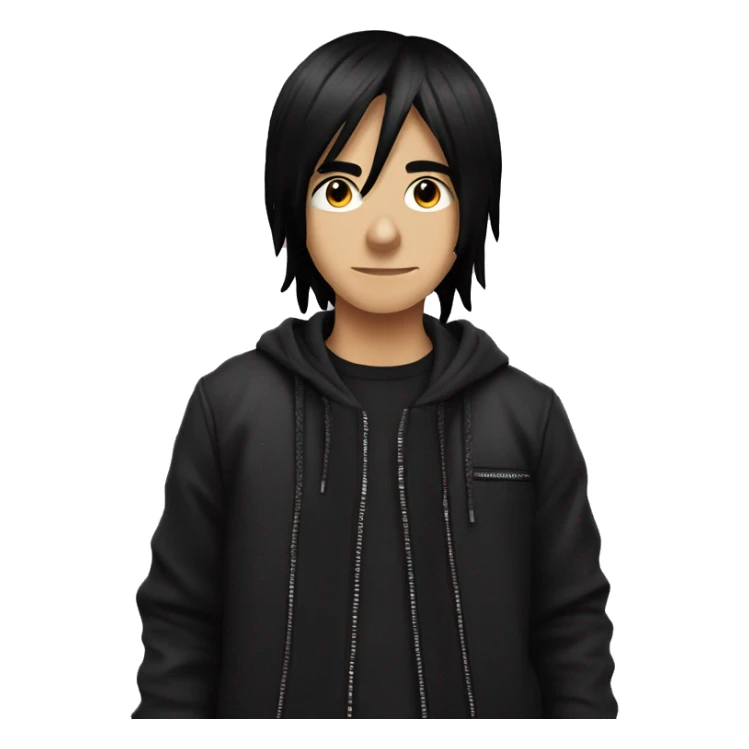 an emo kid name jack  with black hair and he is on kids sticker