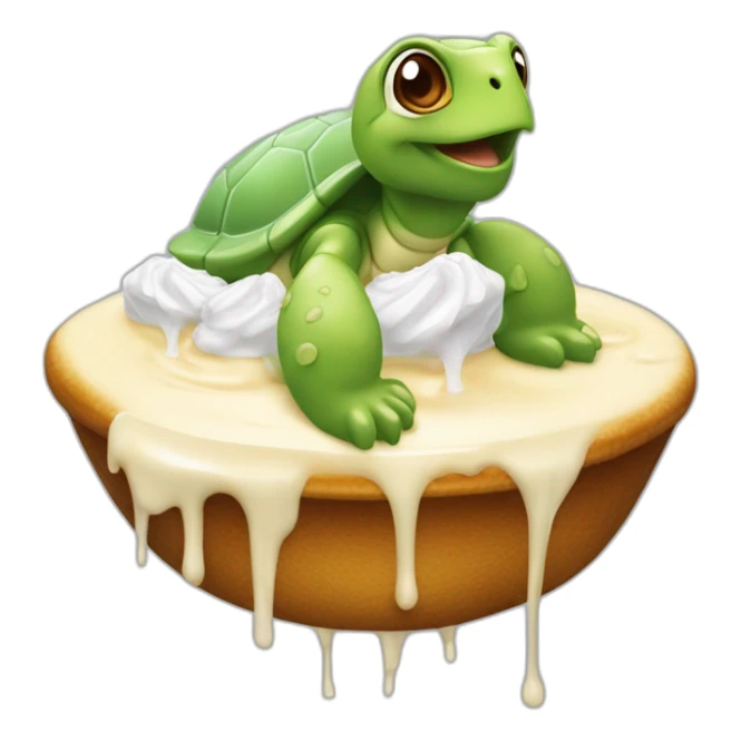 Tortue qui mange crème glacée sticker